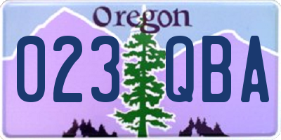 OR license plate 023QBA