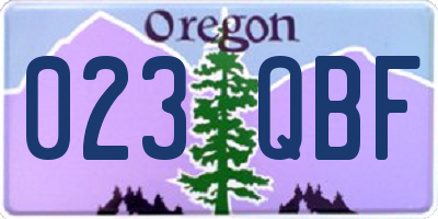 OR license plate 023QBF