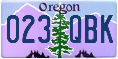 OR license plate 023QBK