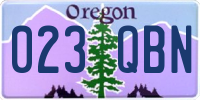 OR license plate 023QBN