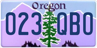 OR license plate 023QBO