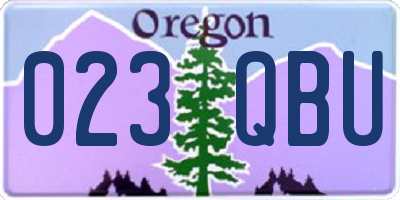 OR license plate 023QBU