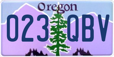OR license plate 023QBV