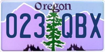 OR license plate 023QBX