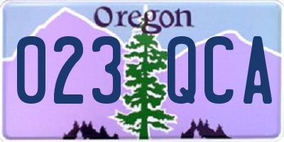 OR license plate 023QCA