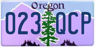 OR license plate 023QCP