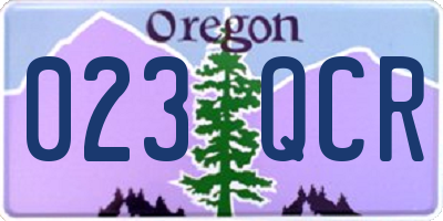 OR license plate 023QCR