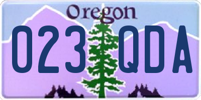 OR license plate 023QDA