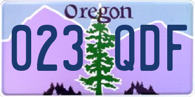 OR license plate 023QDF