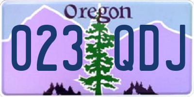OR license plate 023QDJ