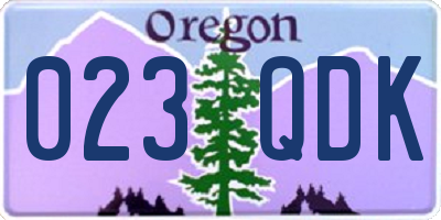OR license plate 023QDK