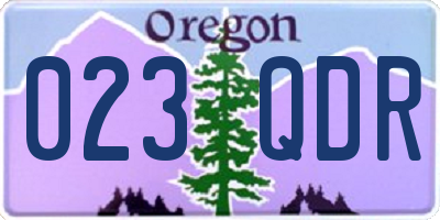 OR license plate 023QDR