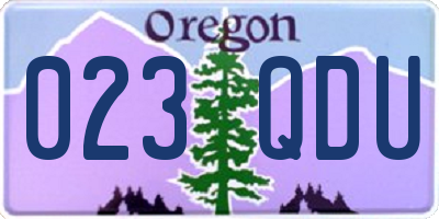 OR license plate 023QDU