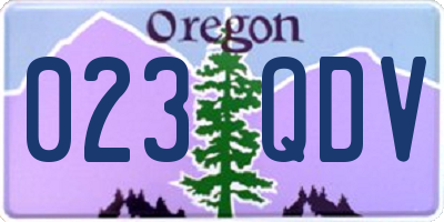 OR license plate 023QDV