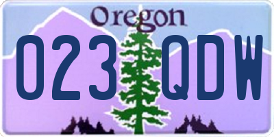 OR license plate 023QDW