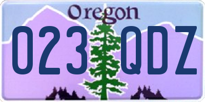 OR license plate 023QDZ