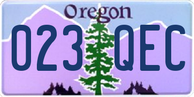 OR license plate 023QEC