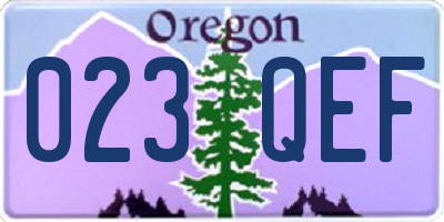 OR license plate 023QEF
