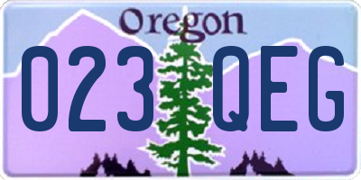 OR license plate 023QEG