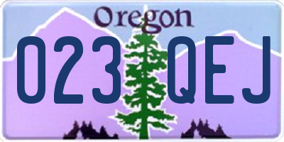 OR license plate 023QEJ