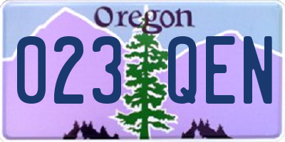 OR license plate 023QEN