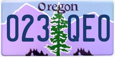 OR license plate 023QEO