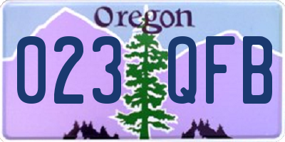 OR license plate 023QFB