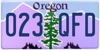 OR license plate 023QFD