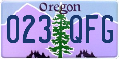 OR license plate 023QFG
