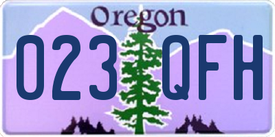 OR license plate 023QFH