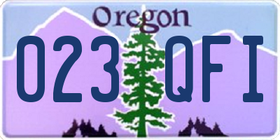 OR license plate 023QFI