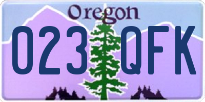 OR license plate 023QFK
