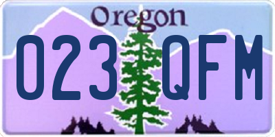 OR license plate 023QFM