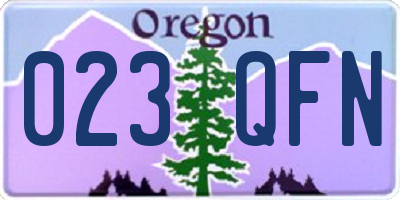 OR license plate 023QFN