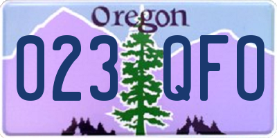 OR license plate 023QFO