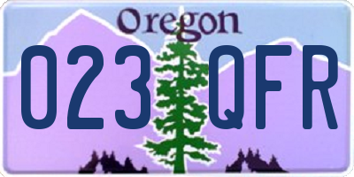 OR license plate 023QFR