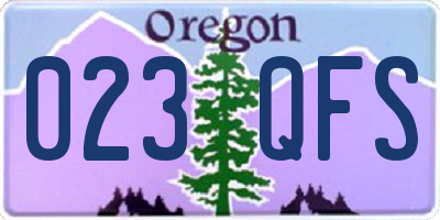 OR license plate 023QFS