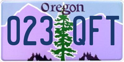 OR license plate 023QFT
