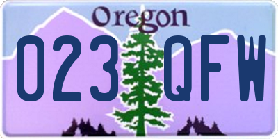 OR license plate 023QFW