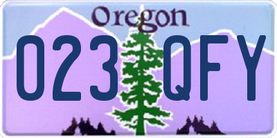 OR license plate 023QFY