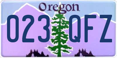 OR license plate 023QFZ