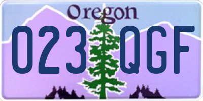 OR license plate 023QGF