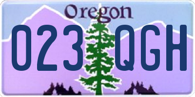 OR license plate 023QGH
