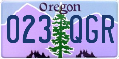 OR license plate 023QGR