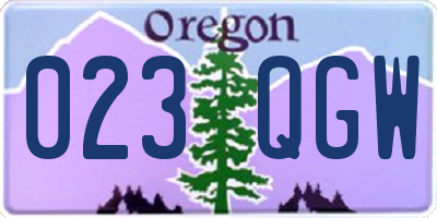 OR license plate 023QGW