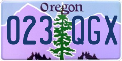 OR license plate 023QGX