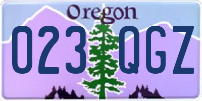 OR license plate 023QGZ