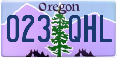 OR license plate 023QHL