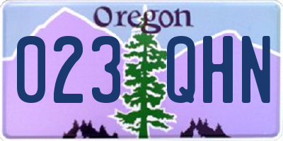 OR license plate 023QHN