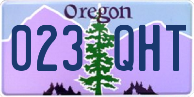 OR license plate 023QHT